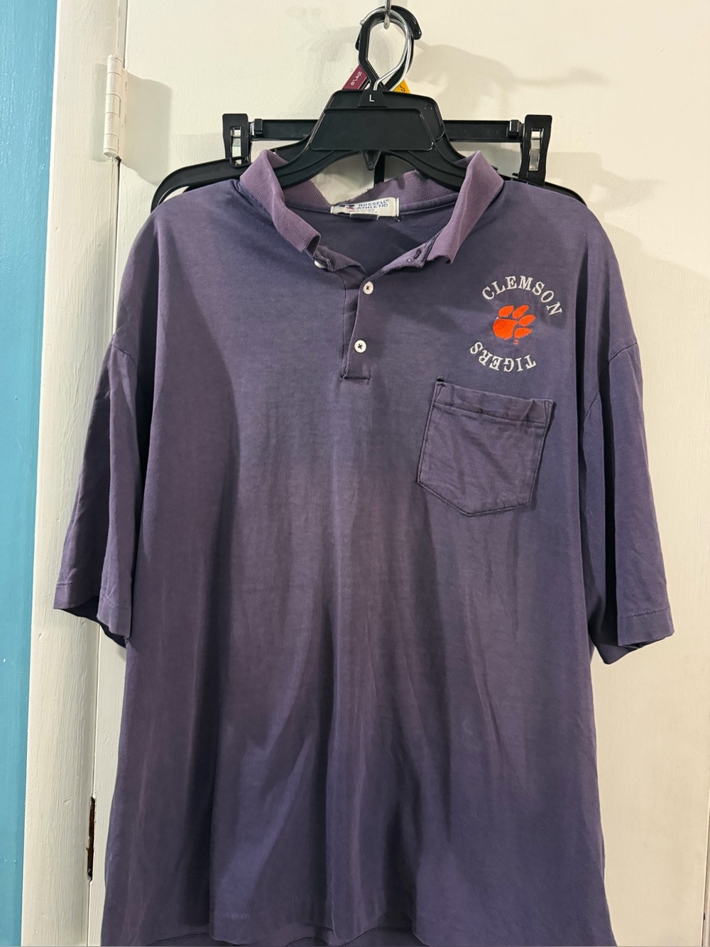 Vintage Clemson Tigers Russell Athletics XL Polo Shirt